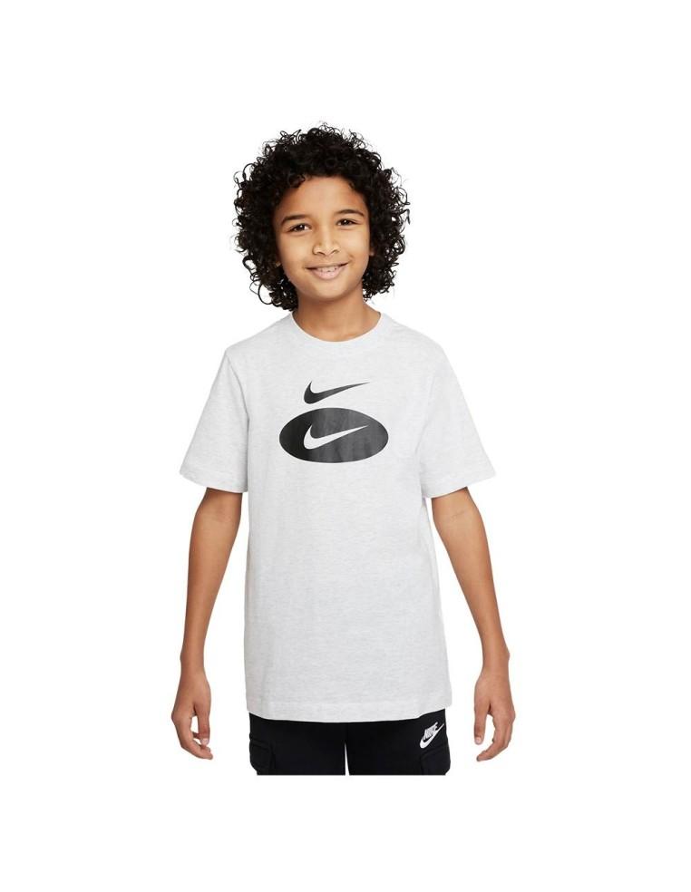 NIKE SPORTSWEAR BOY'S T-SHIRT 100% COTTON-GRAY-DO1808-051