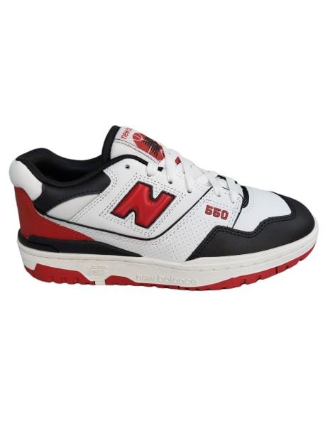 NEW BALANCE 550 HERRENSNEAKERS AUS LEDER-WEIß-ROT-SCHWARZ-BB550HR1