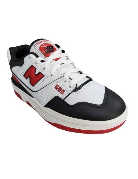 NEW BALANCE 550 HERRENSNEAKERS AUS LEDER-WEIß-ROT-SCHWARZ-BB550HR1 2