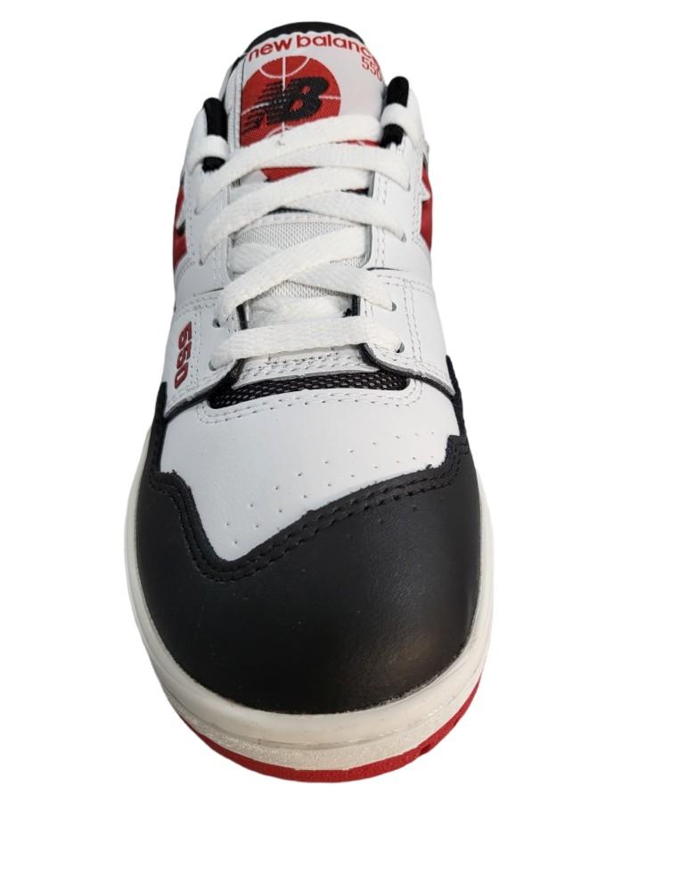 SNEAKERS UOMO NEW BALANCE 550 IN PELLE-BIANCO-ROSSO-NERO-BB550HR1