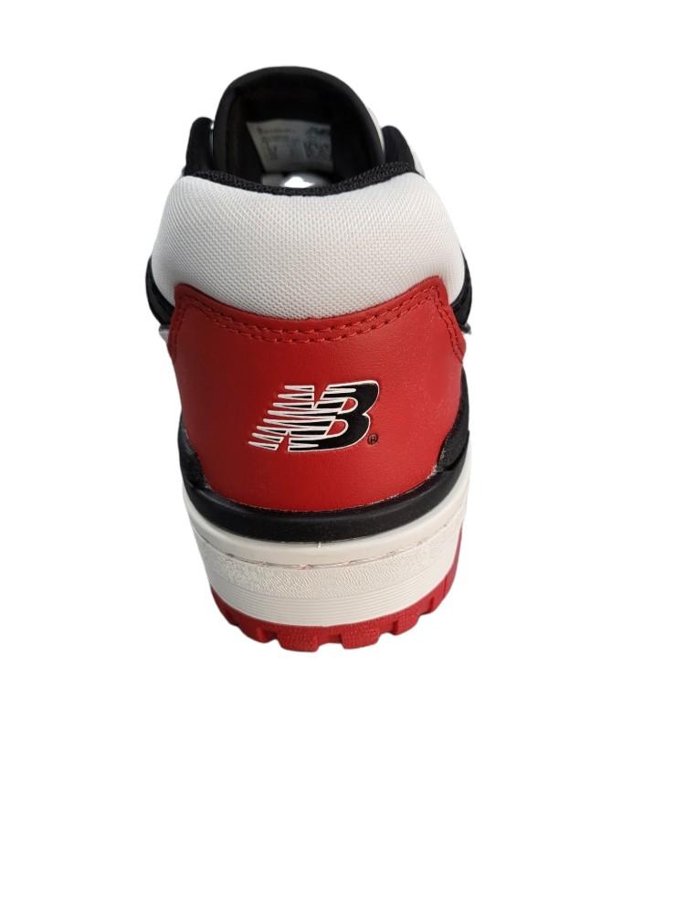 SNEAKERS UOMO NEW BALANCE 550 IN PELLE-BIANCO-ROSSO-NERO-BB550HR1