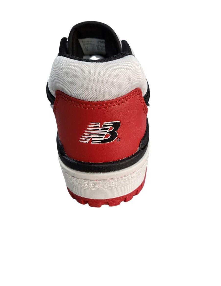NEW BALANCE 550 MEN'S SNEAKERS IN LEATHER-WHITE-RED-BLACK-BB550HR1
