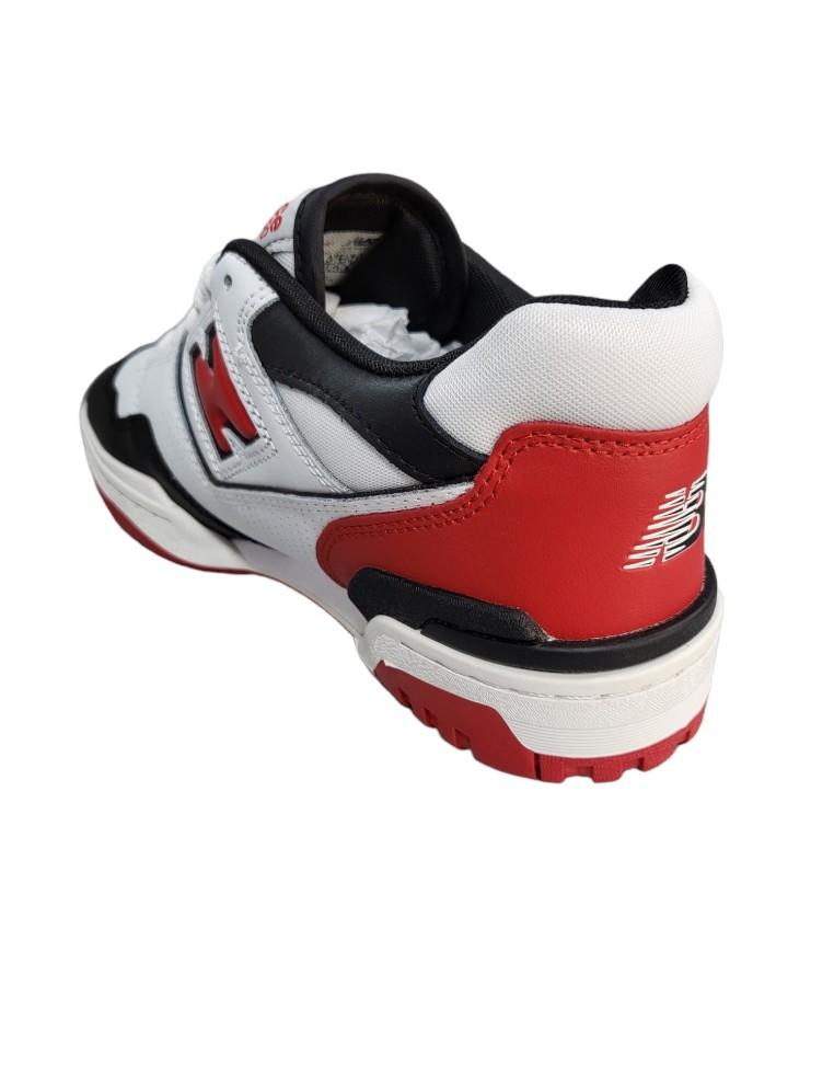 SNEAKERS UOMO NEW BALANCE 550 IN PELLE-BIANCO-ROSSO-NERO-BB550HR1