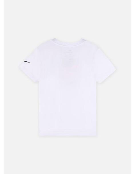 T-SHIRT BAMBINO NIKE SPORTSWEAR BASKETBALL MOJI SHORTSLEEVE TEE 60%COTONE 40% POLIESTERE-BIANCO-86J624-001 2