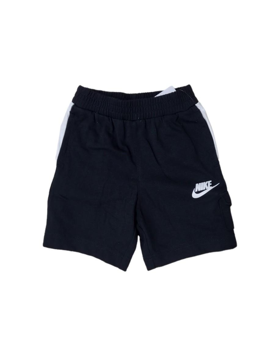 PANTALÓN CORTO NIKE NSW LIL FRUITS JSY NIÑO- NEGRO/BLANCO-60% ALGODÓN-40% POLIÉSTER-86J619-023