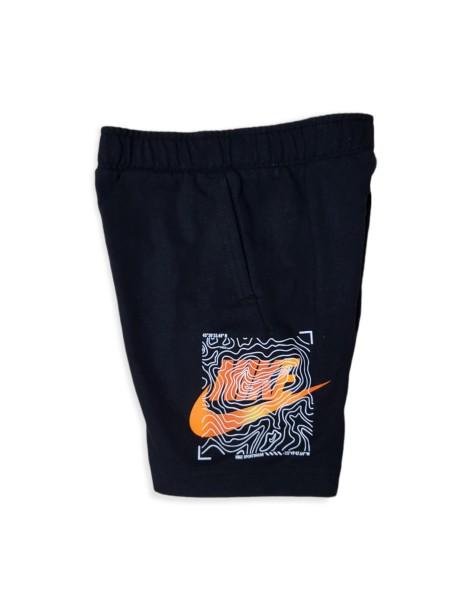 NIKE NSW ELEVATE FT KID SHORTS BLACK-60% COTTON 40% POLYESTER-86J503-023 2