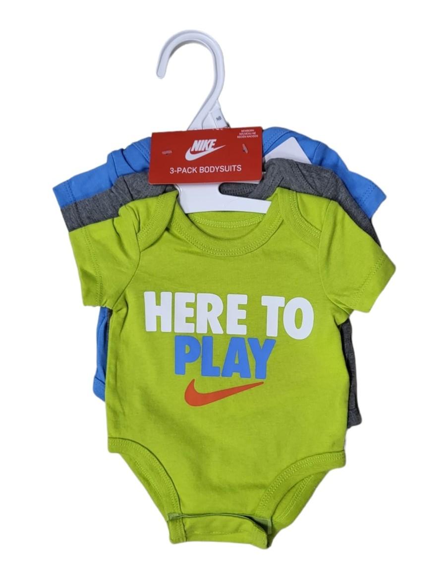 BODY BABY NIKE VERBIAGE 3-TEILIGER BODY 60 % BAUMWOLLE 40 % POLYESTER-56J548-EB5