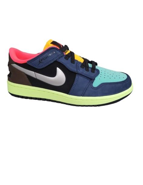 SNEAKERS UOMO NIKE AIR JORDAN 1 LOW FLYEASE-PELLE-MULTICOLOR-DM1206-201