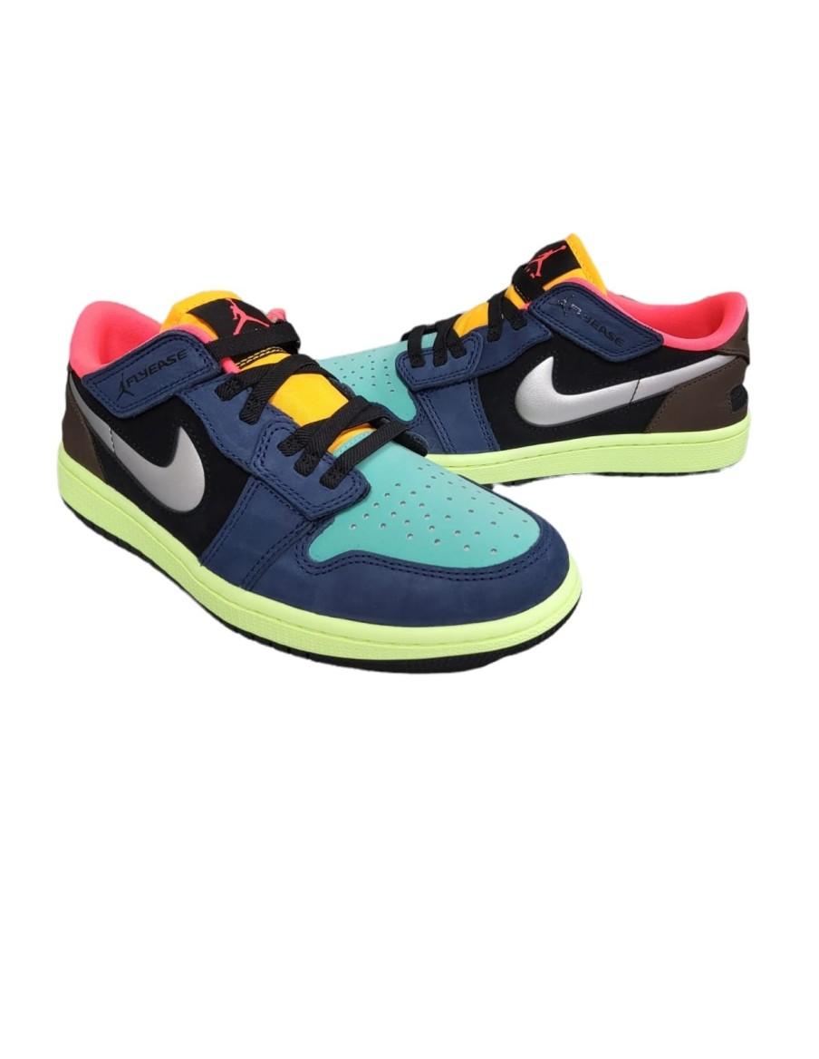 MAN SNEAKERS NIKE AIR JORDAN 1 LOW FLYEASE-LEATHER-MULTICOLOR-DM1206-201