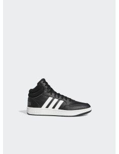 SNEAKERS UOMO ADIDAS HOOPS 3.0 MID-PELLE-NERO-GW3020