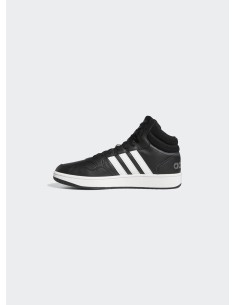 SNEAKERS UOMO ADIDAS HOOPS 3.0 MID-PELLE-NERO-GW3020 2