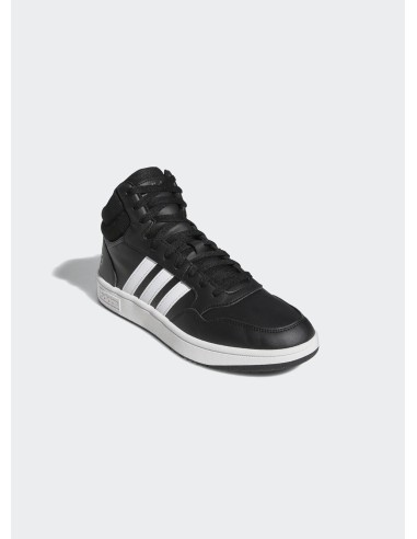 HERREN SNEAKERS ADIDAS HOOPS 3.0 MID-LEDER-SCHWARZ-GW3020