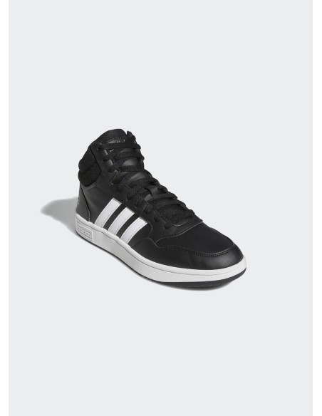 SNEAKERS UOMO ADIDAS HOOPS 3.0 MID-PELLE-NERO-GW3020