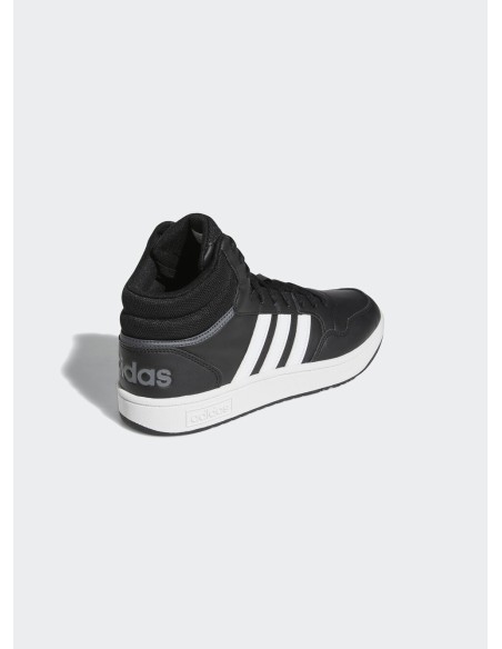 MEN'S SNEAKERS ADIDAS HOOPS 3.0 MID-LEATHER-BLACK-GW3020