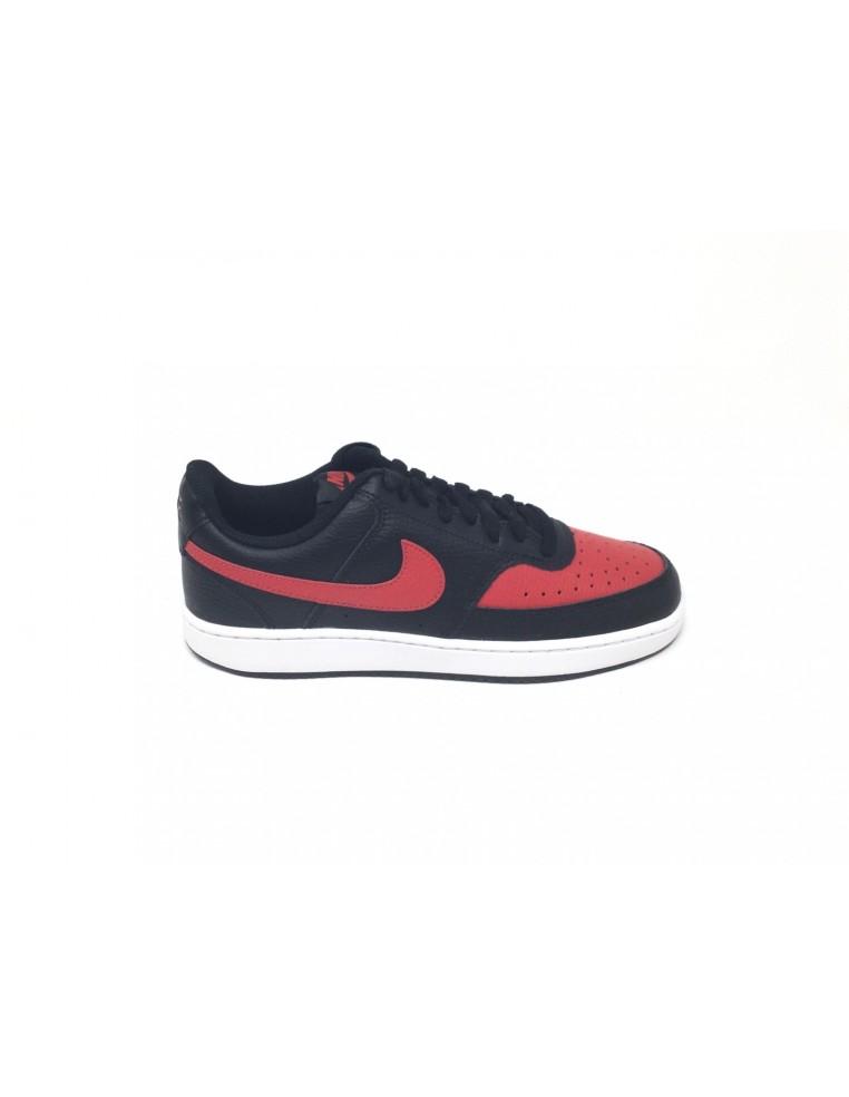 CHAUSSURES HOMME NIKE COURT VISION LOW-CUIR-NOIR/ROUGE-DV6488-001