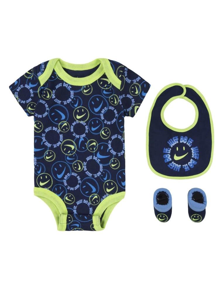 COMPLETE CHILD NIKE SMILE 3 PIECES 100% COTTON-BLUE-NN0832-U90