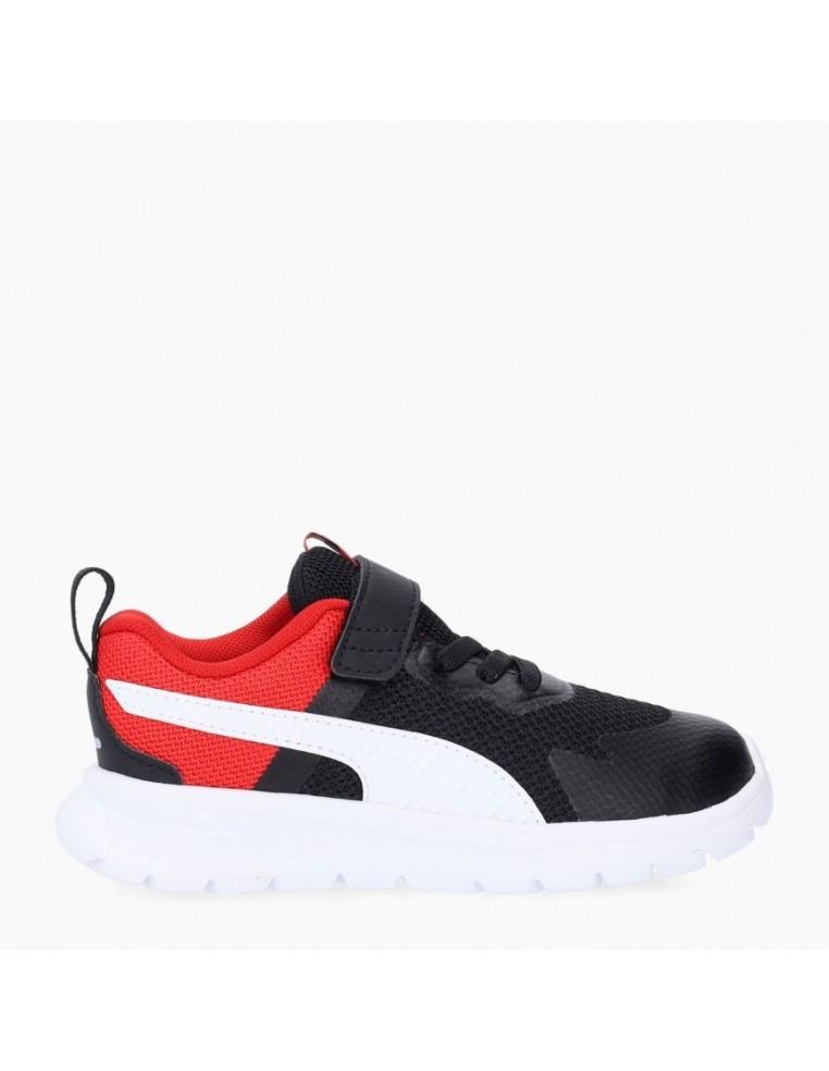 SCARPE BAMBINO PUMA EVOLVE RUN MESH-TELA-NERO/ROSSO-386240-01