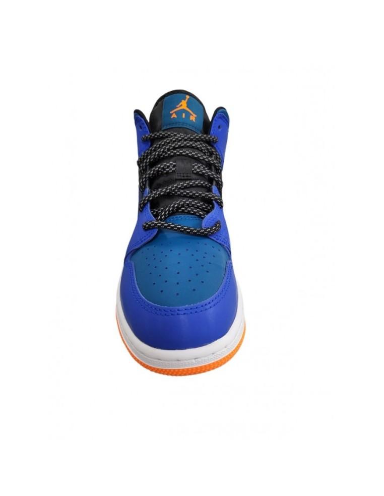 ZAPATILLAS NIKE AIR JORDAN 1 MID -CUERO- AZUL / AZUL CLARO / NEGRO-554725-440