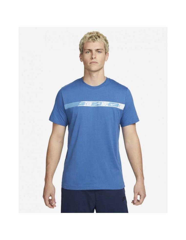 MAN T-SHIRT NIKE SPORTSWEAR 100% COTTON BLUE-DM4675-013