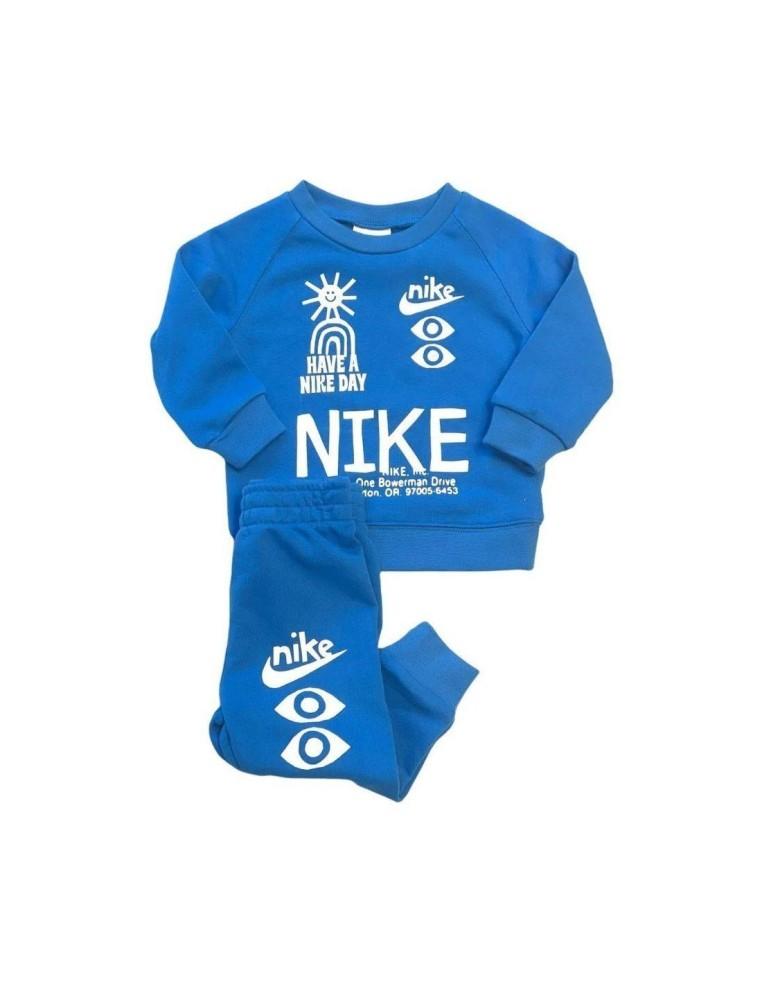 SURVÊTEMENT NIKE NSW HBR STATEMENT CREW SET-BLEU CLAIR-60% COTON / 40% POLYESTER-66J948-B68