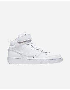 SCARPE NIKE COURT BOROUGH MID 2 (GS) - BIANCO - PELLE - CD7782-100