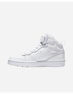 CHAUSSURES NIKE COURT BOROUGH MID 2 (GS) - BLANC - CUIR - CD7782-100 2