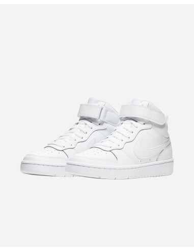 SCARPE NIKE COURT BOROUGH MID 2 (GS) - BIANCO - PELLE - CD7782-100