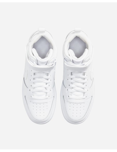 SCARPE NIKE COURT BOROUGH MID 2 (GS) - BIANCO - PELLE - CD7782-100 SCARPE NIKE COURT BOROUGH MID 2 (GS) - BIANCO - PELLE - CD7782-100