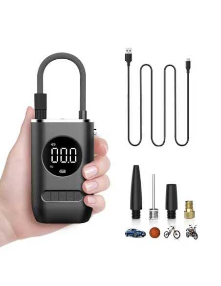 MINI COMPRESSORE ARIA ELETTRICO PORTATILE PER BICI/MOTO/AUTO/PALLONI