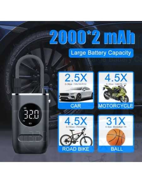 MINI COMPRESSORE ARIA ELETTRICO PORTATILE PER BICI/MOTO/AUTO/PALLONI