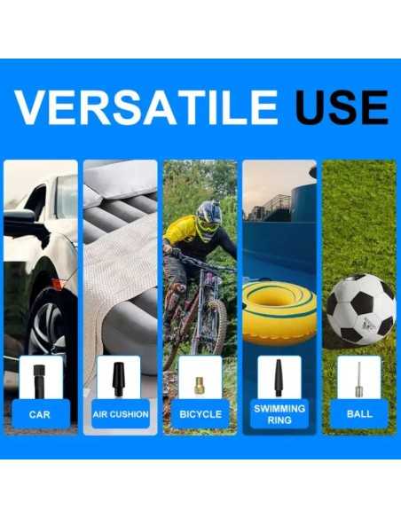 MINI COMPRESOR DE AIRE ELÉCTRICO CON PANTALLA DIGITAL INALÁMBRICA PARA BICI/MOTO/COCHE/BOLAS