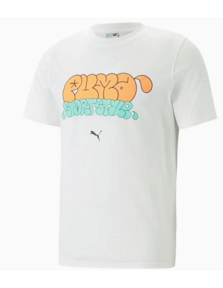T-SHIRT UOMO PUMA GRAFFITI TEE BIANCO IN COTONE