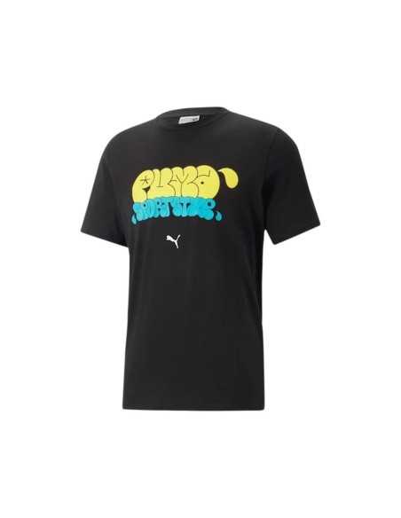 T-SHIRT UOMO PUMA GRAFFITI TEE NERO IN COTONE