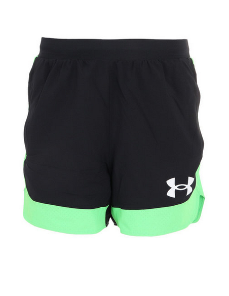 PANTALONCINO UOMO UNDER ARMOUR BASELINE NERO/VERDE IN POLIESTERE