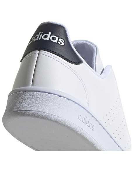 SCARPE UOMO ADIDAS ADVANTAGE BIANCHE/BLU IN PELLE