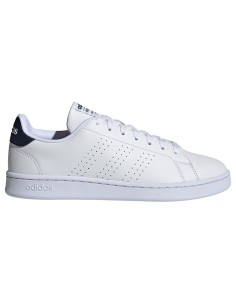 SCARPE UOMO ADIDAS ADVANTAGE BIANCHE/BLU IN PELLE