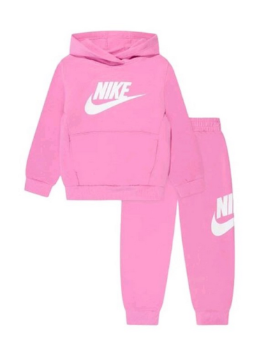 Nike Club French Terry Mädchen-Trainingsanzug – Rosa – gebürstete Baumwolle