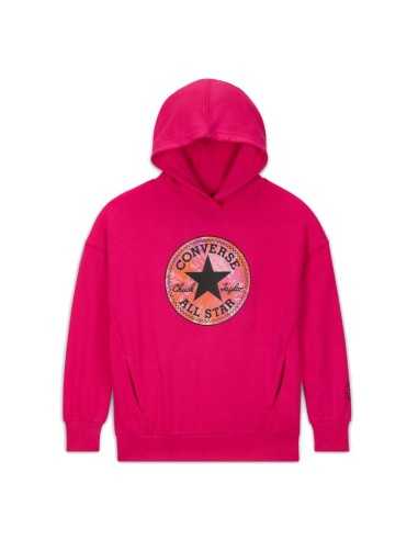 Converse Oversize Chuck Taylor Patch Girl Sweatshirt - fuchsia - brushed cotton