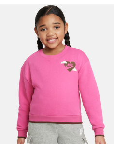 Nike Sweet Swoosh Sudadera niña - algodón cepillado - fucsia