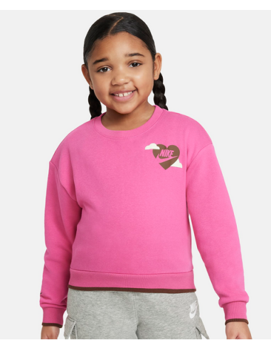 Nike Sweet Swoosh Mädchen-Sweatshirt – gebürstete Baumwolle – Fuchsia