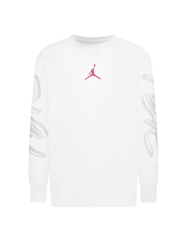 T-shirt ragazzo maniche lunghe Jordan Jumpman Flight - bianco