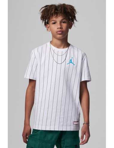 Jordan Pinstrip Tee Jungen-T-Shirt – Weiß