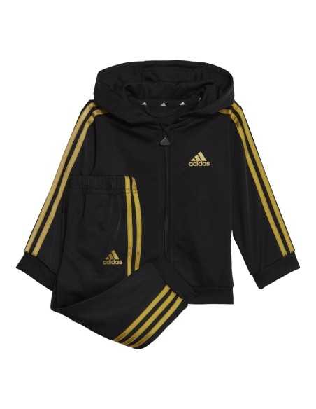 Tuta bambino Adidas 3stripes Shiny - Nero