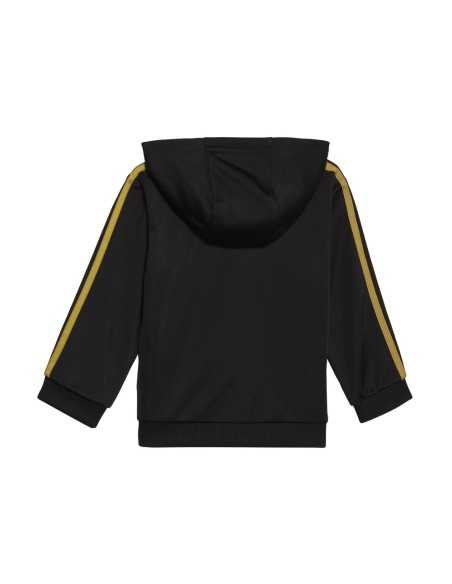Adidas 3stripes Shiny Kinder-Trainingsanzug – Schwarz