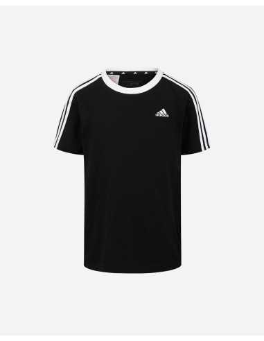 Adidas 3 Stripes Jungen-T-Shirt – Schwarz