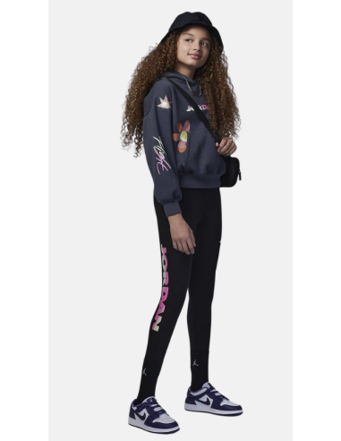 Leggings Ragazza Jordan Flower - Nero