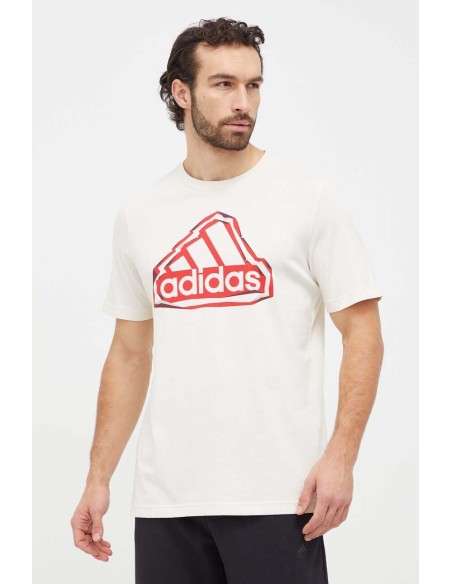 Adidas Logo Men's T-shirt - Beige