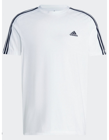 Adidas Essentials Single Jersey 3-Stripes Men's T-shirt - White