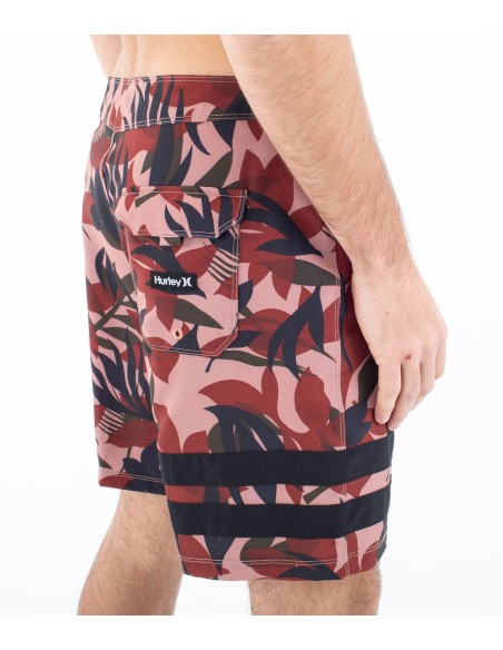 Hurley Traje de baño para hombre Boardshort 18" Block party - Burdeos