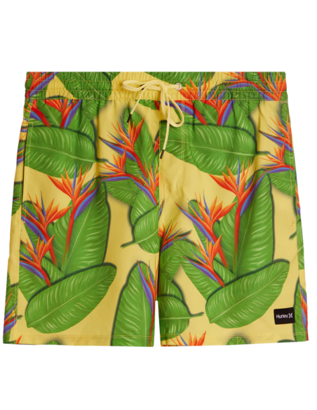 Maillot de bain 17" pour hommes Hurley Tropical Volley - vert/jaune